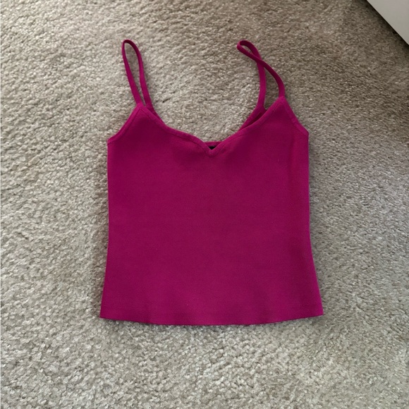 Express Pink Button-Up Ribbed Cardigan - Picture 3 of 3